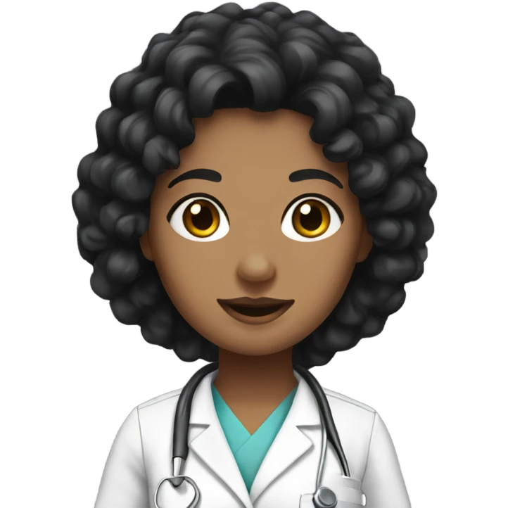 nurse with black curly hair emoji