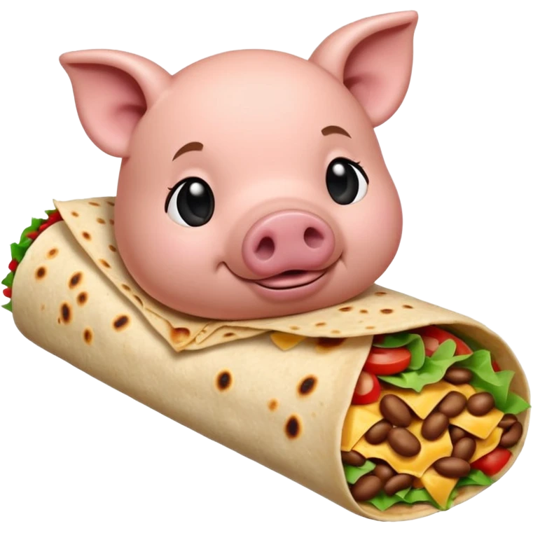A pig with a burrito emoji