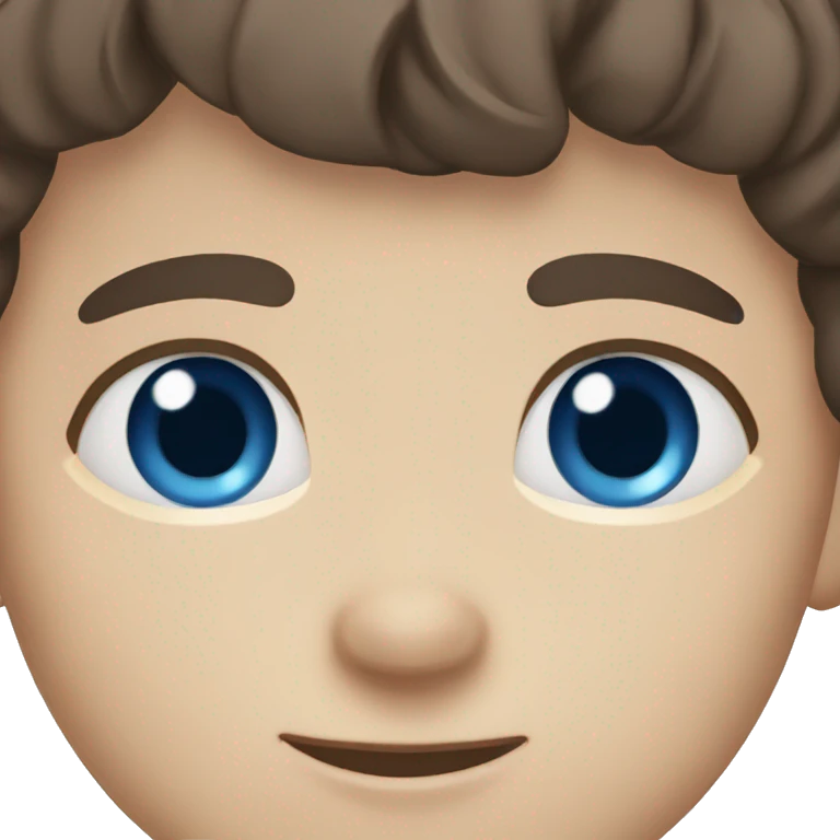 Brunette boy with blue eyes  emoji