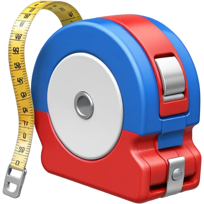 Create my a cartoon/realistic tape measure thats red white and blue emoji