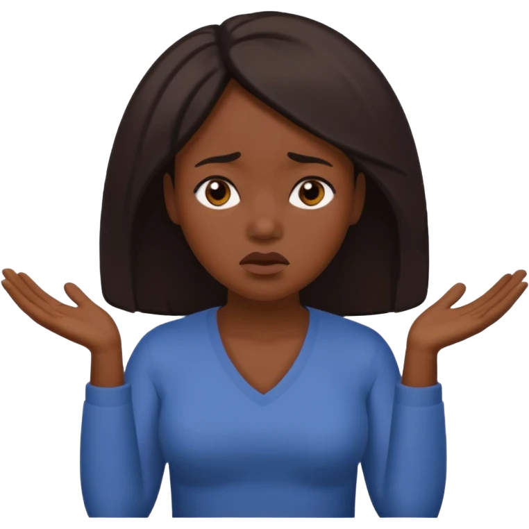 black woman sad shrug emoji emoji