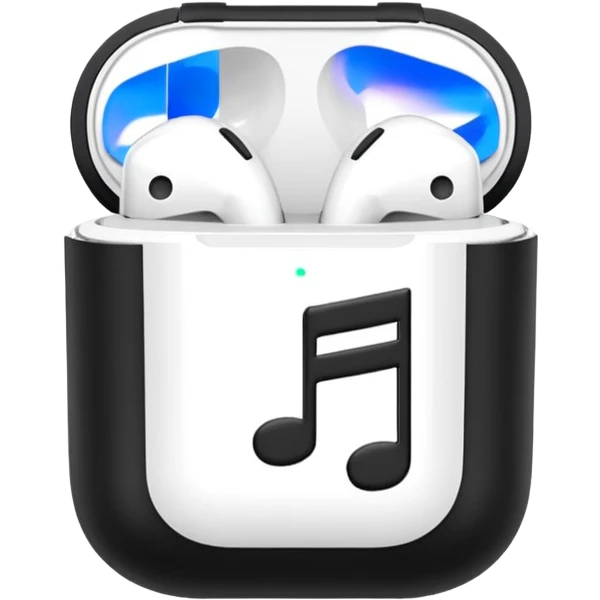 airpods in a music note themed case emoji