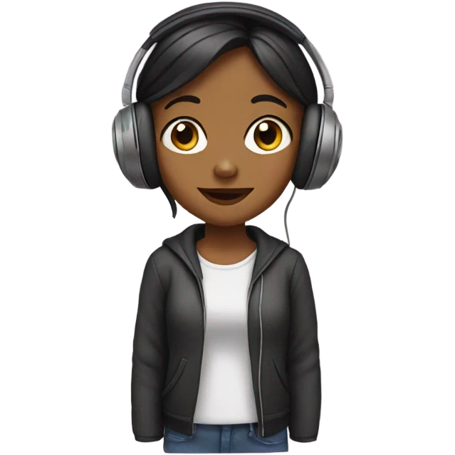 girl with headphones emoji