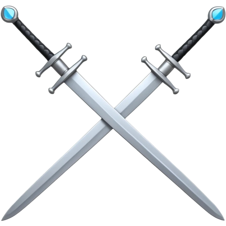 three silver swords, 2 making a X with another on top making a unoutlined sideways bowtie shape. emoji