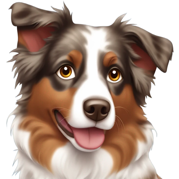 Red merle Australian Shepherd in love emoji