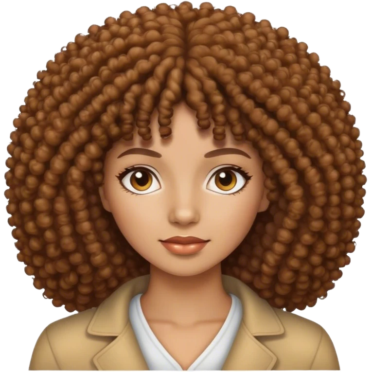 Photographer woman with brown curly Afro  emoji