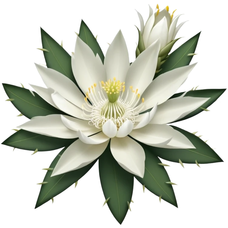 night blooming cereus flower, epiphyllum, white petals emoji