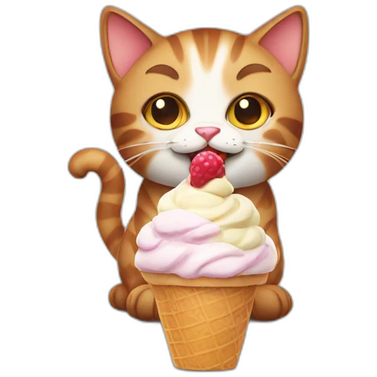 Cat with ice cream emoji