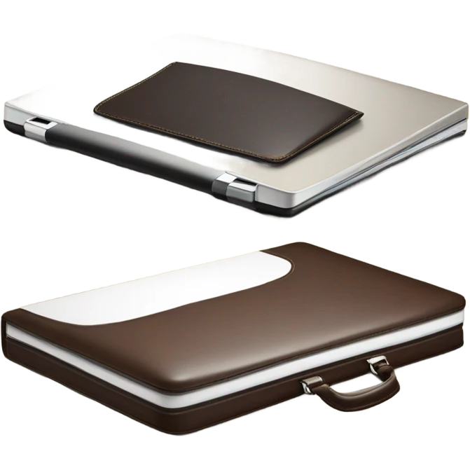 laptop and one briefcase next to it emoji