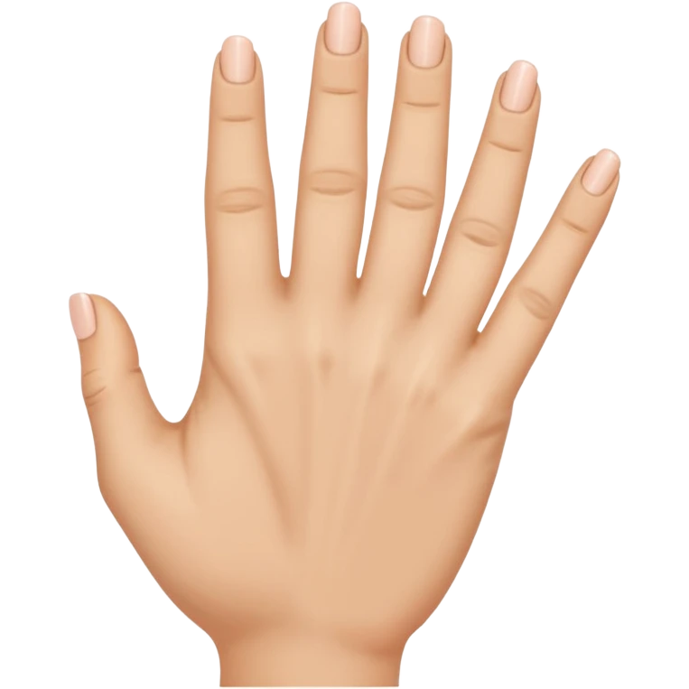 the ring finger, index finger, and middle finger facing up while the thumb and pinky finger are facing inwards towards the hand emoji