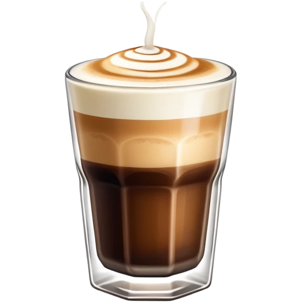 Cortado espresso drink in a small Gibraltar glass, milk and espresso coffee emoji