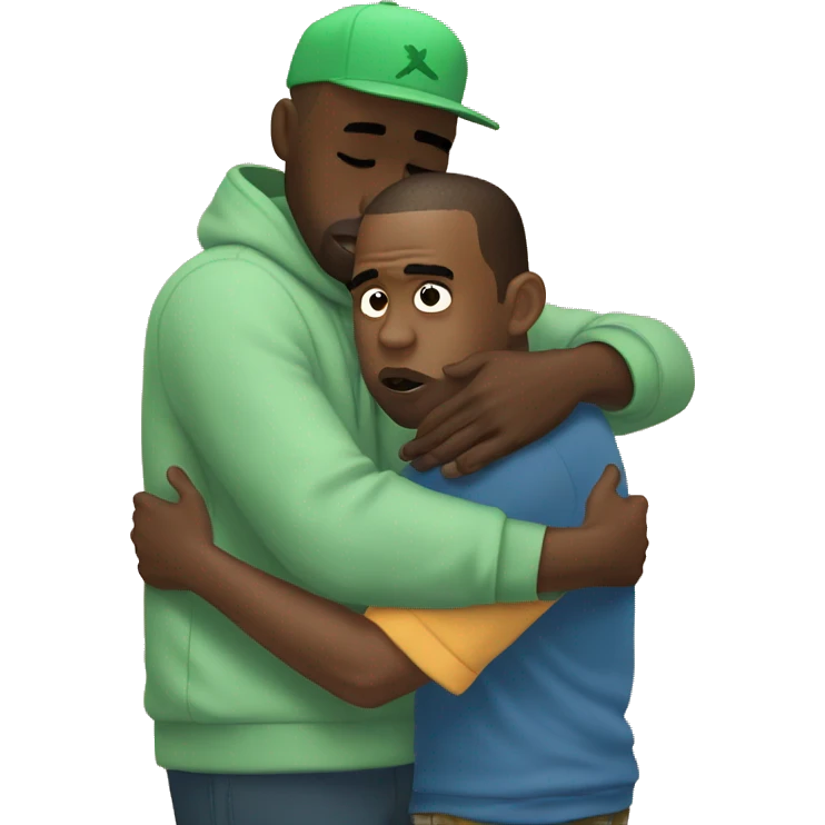 Kanye west hugging Tyler the creator  emoji
