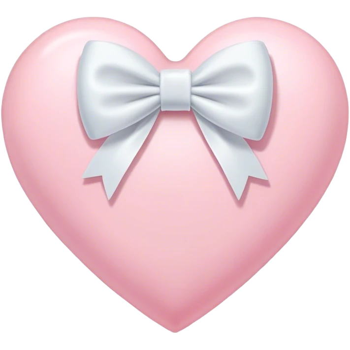 Pastel pink heart with white bow emoji