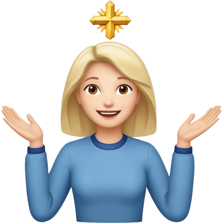 Lady with hands lifted in praise to God  emoji