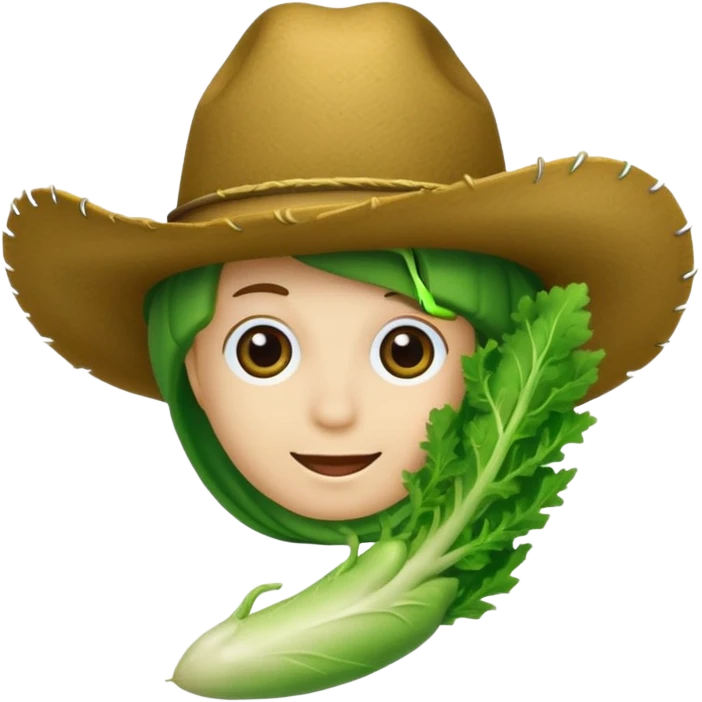 green vegetable with a top cowboy hat emoji