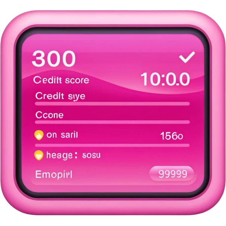 pink credit score check emoji