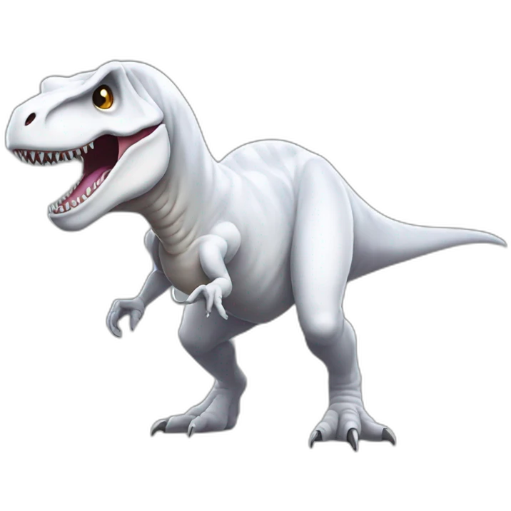T-Rex dressed like a ghost emoji