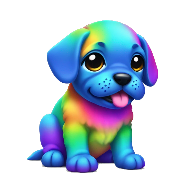 neon rainbow puppy emoji