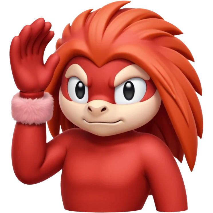 Sonic the hedgehogs friend knuckles a red animal with peach arms and white gloves emoji