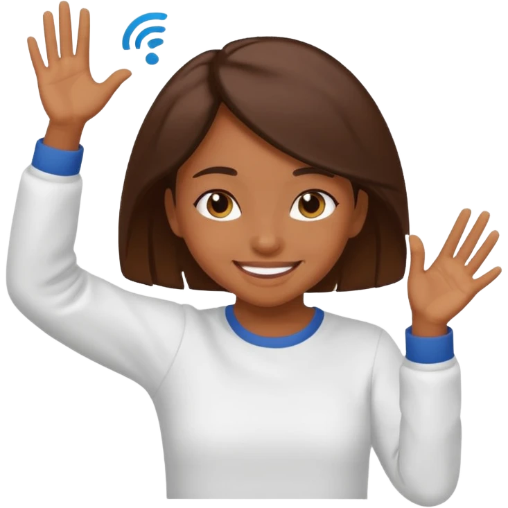 Chica morena haciendo un dab emoji