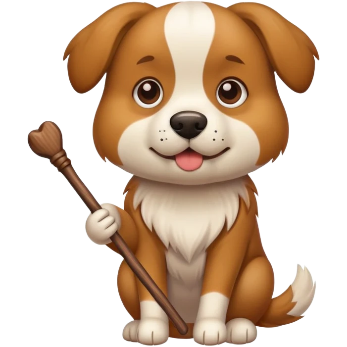 Dog with a stick emoji
