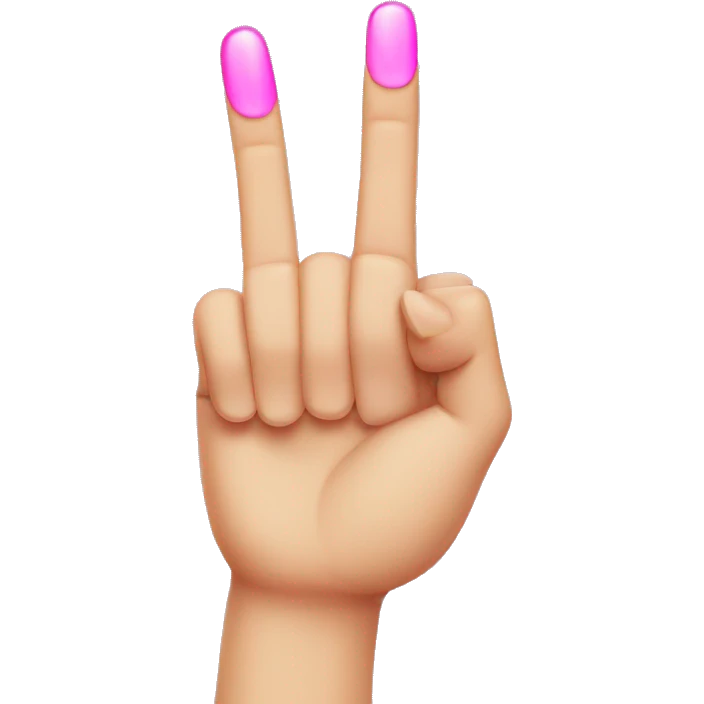 Middle finger with pink nails emoji
