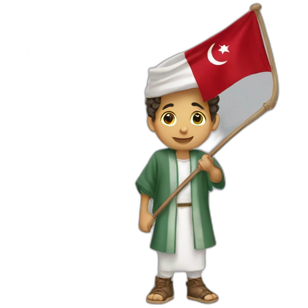 Un garçon portant un drapeau marocain emoji