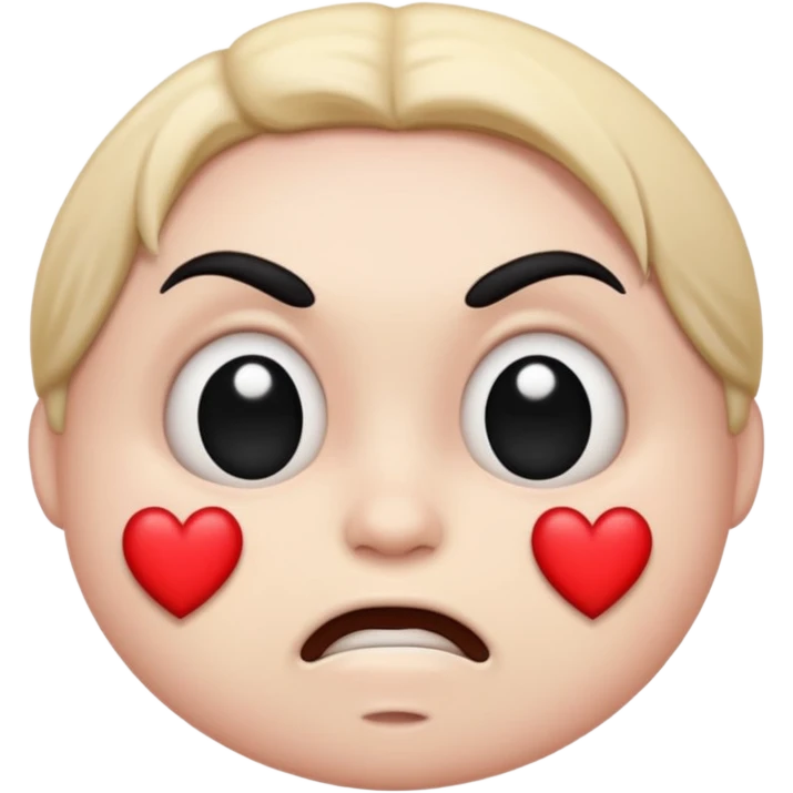 mad emoji with black hearts around head emoji
