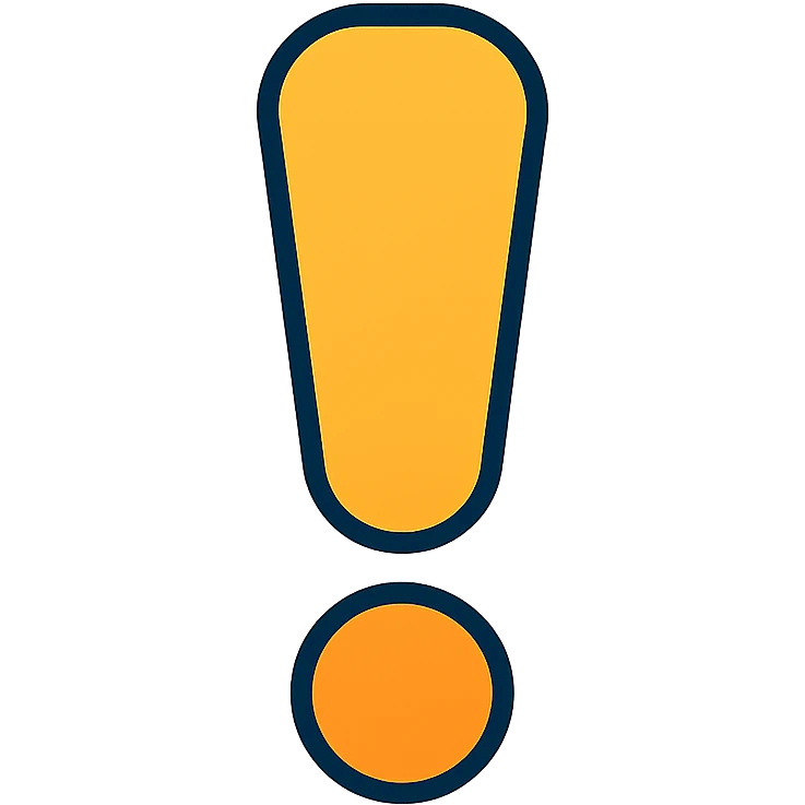 bold clear exclamation mark lineal color icon with black outlines emoji