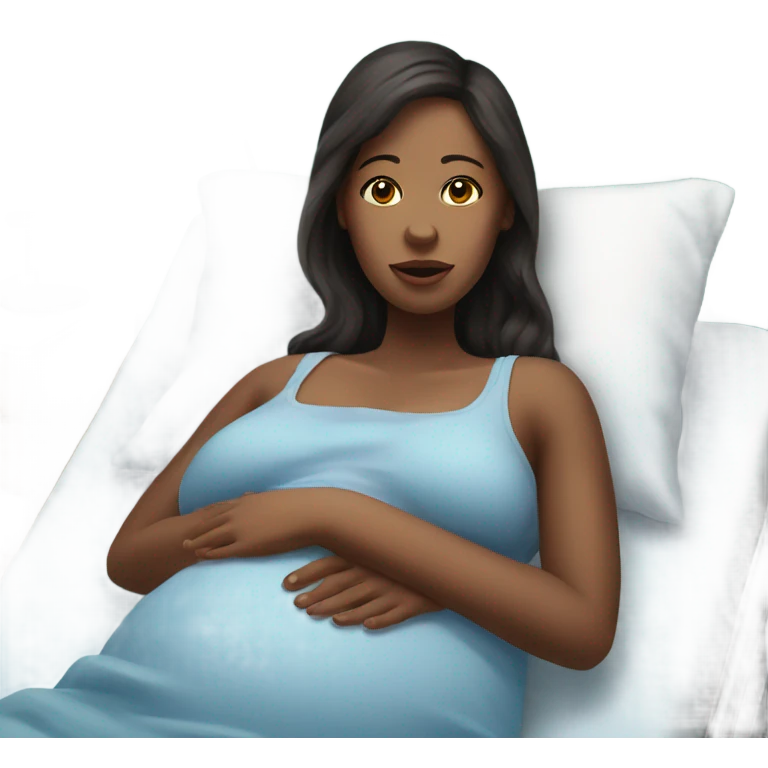 Realistic pregnant women in hospital bed emoji