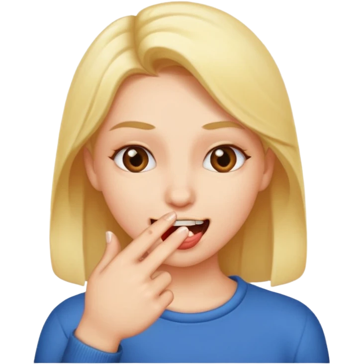 Biting finger flirty emoji
