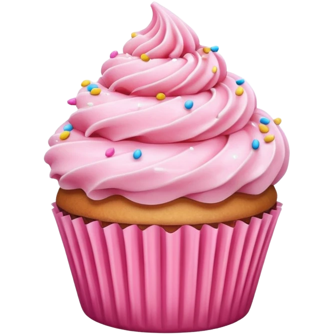 Cupcake with pink icing emoji