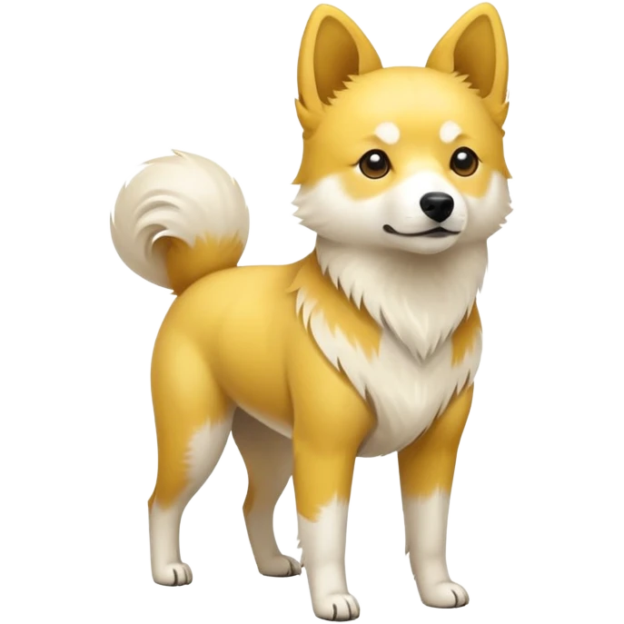 Yellow and white Chinese native dog emoji