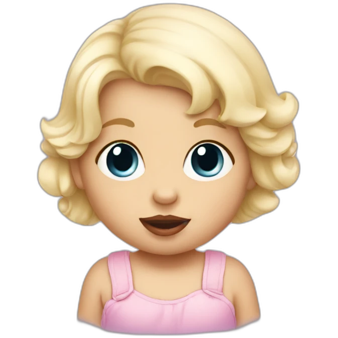 White blonde baby girl with pacifier emoji