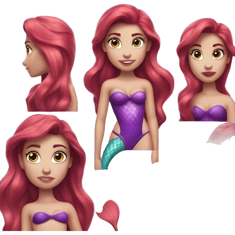 The little mermaid Ariel. Purple bikini top. Blue eyes emoji