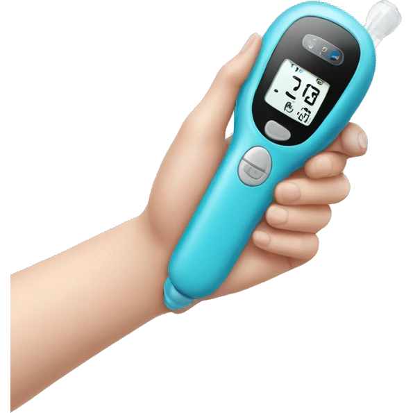 diabetes device realistic with hand emoji