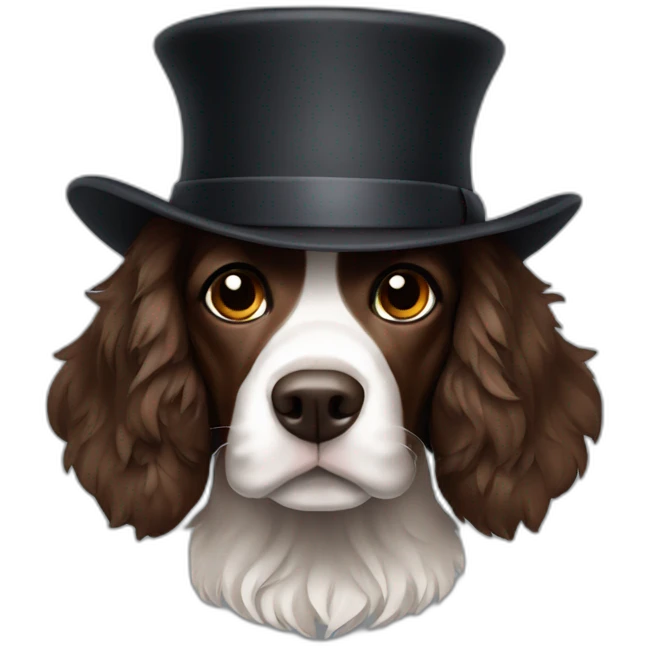 Spaniel with dark hat emoji