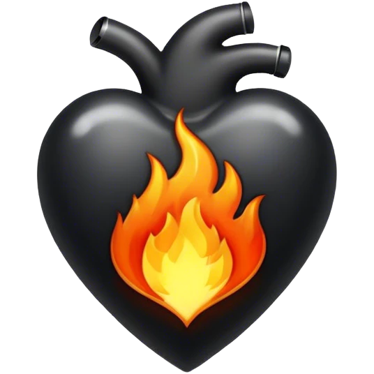 Black heart with fire emoji