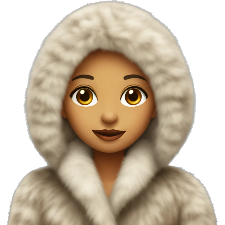 Beautiful girl in a fur-coat emoji