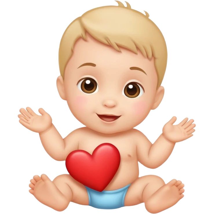 Baby with hearts emoji