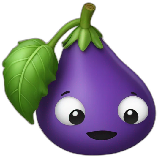 Brinjal wearing cap emoji
