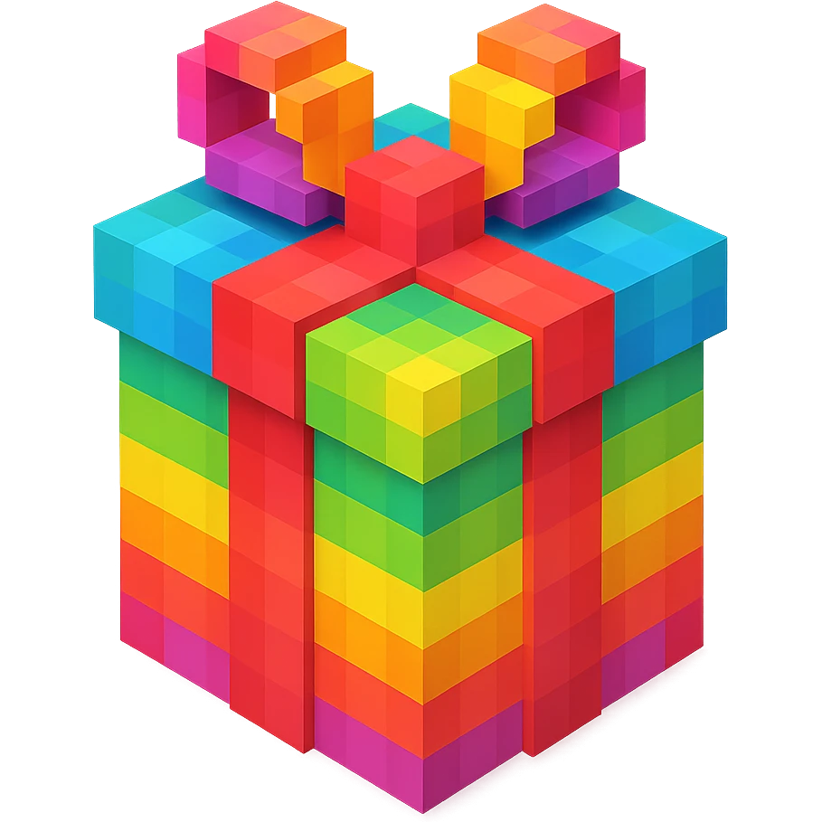 Rainbow gift emoji