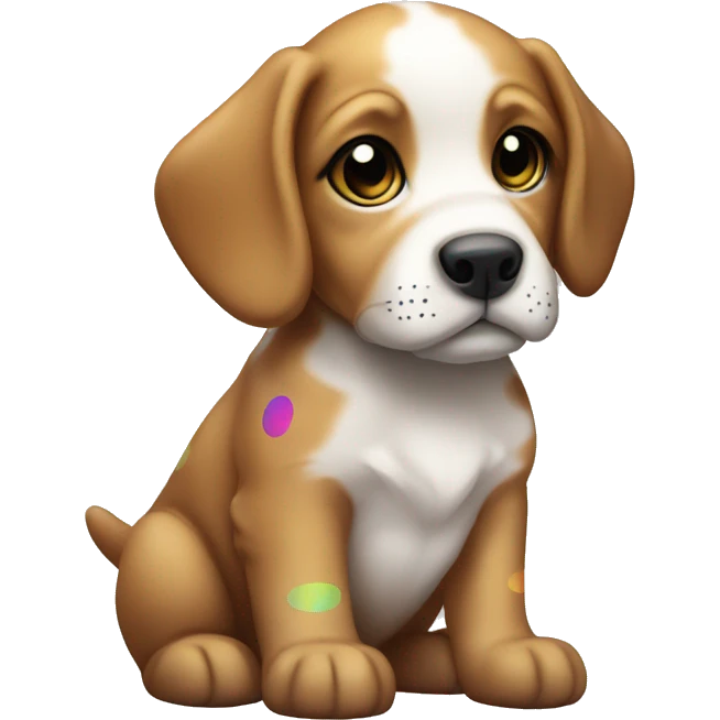 rainbow spots puppy emoji