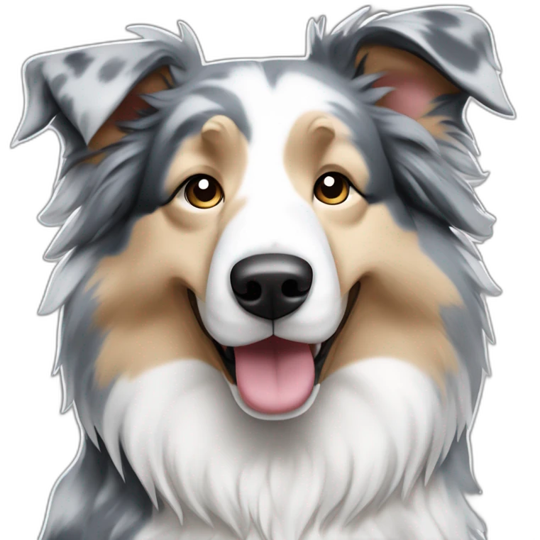 Blue merle collie dog no brown markings emoji