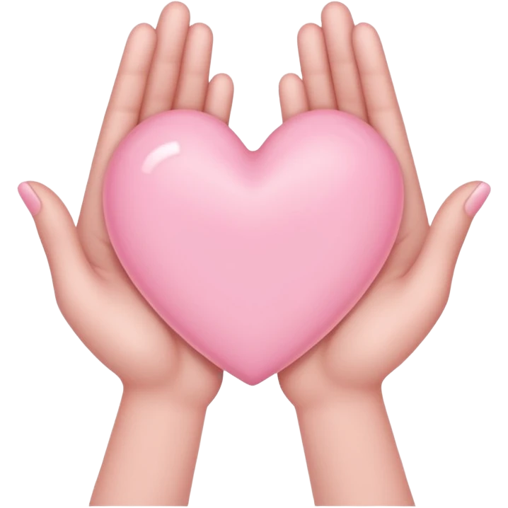 light pink hands creating a heart symbol emoji