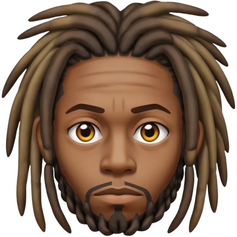 black fat crossed eye guy with dreads with serious face emoji