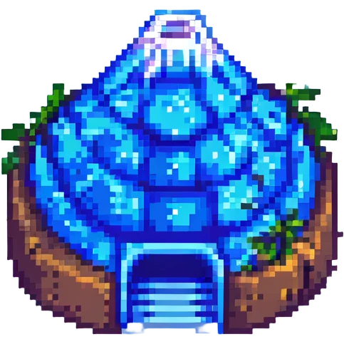 Mount Fuji, pixel art style emoji