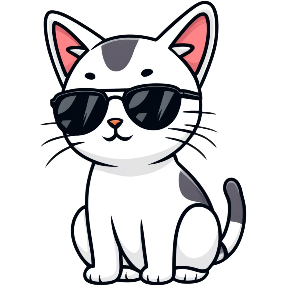 Cat with sunglasses emoji