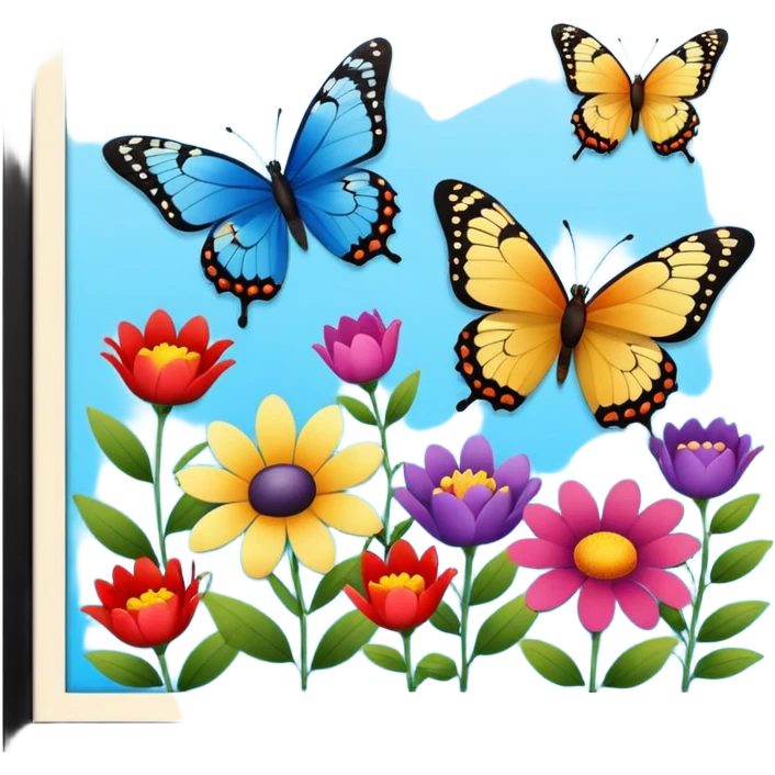flowers butterflies frame certificates for kids emoji