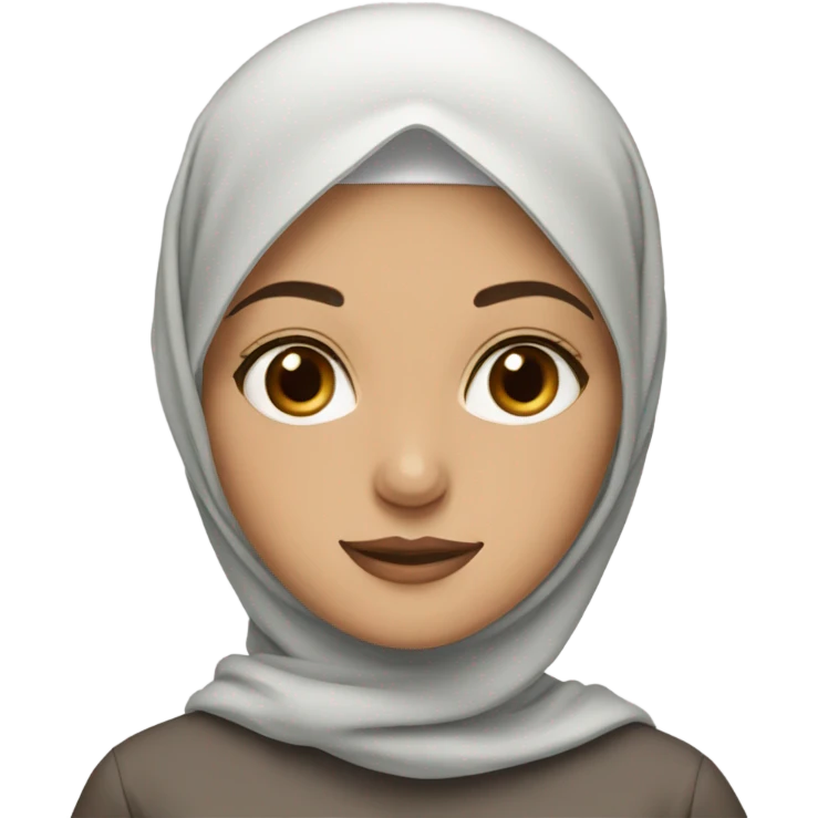 Hijabi girl with fair skin and brown eyes emoji